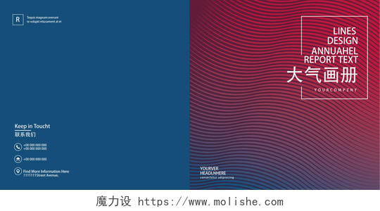 企业VI红蓝大气画册宣传信息画册封面